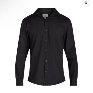 George Men's Classic Black Long Sleeve Button Down Dress Shirt NWT